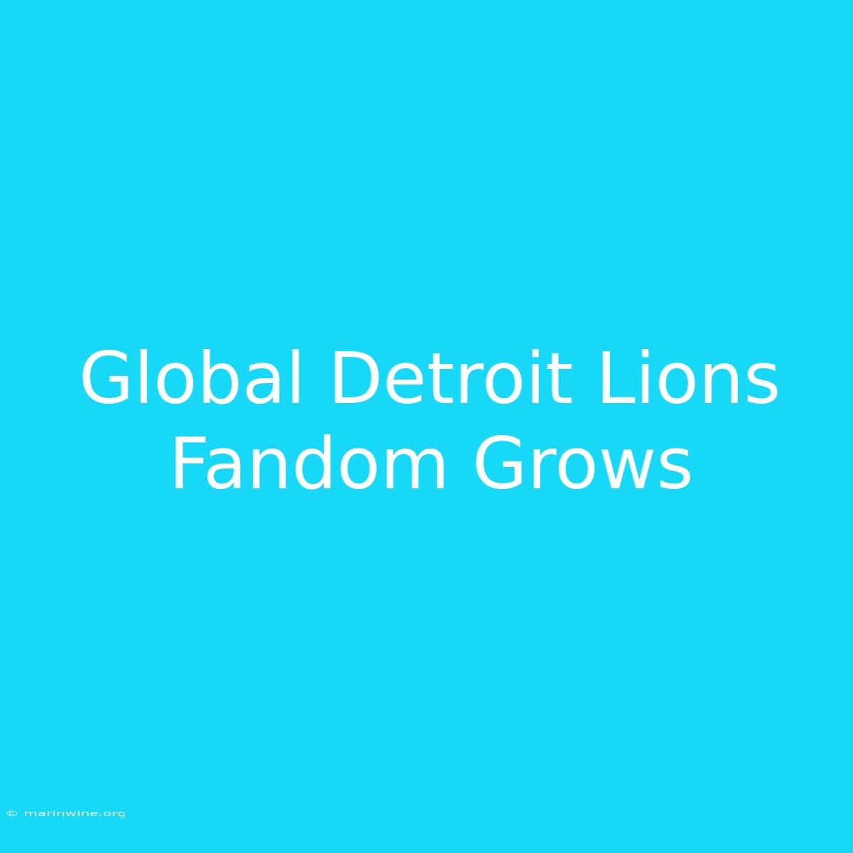 Global Detroit Lions Fandom Grows