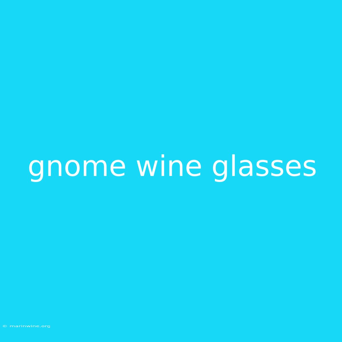 Gnome Wine Glasses