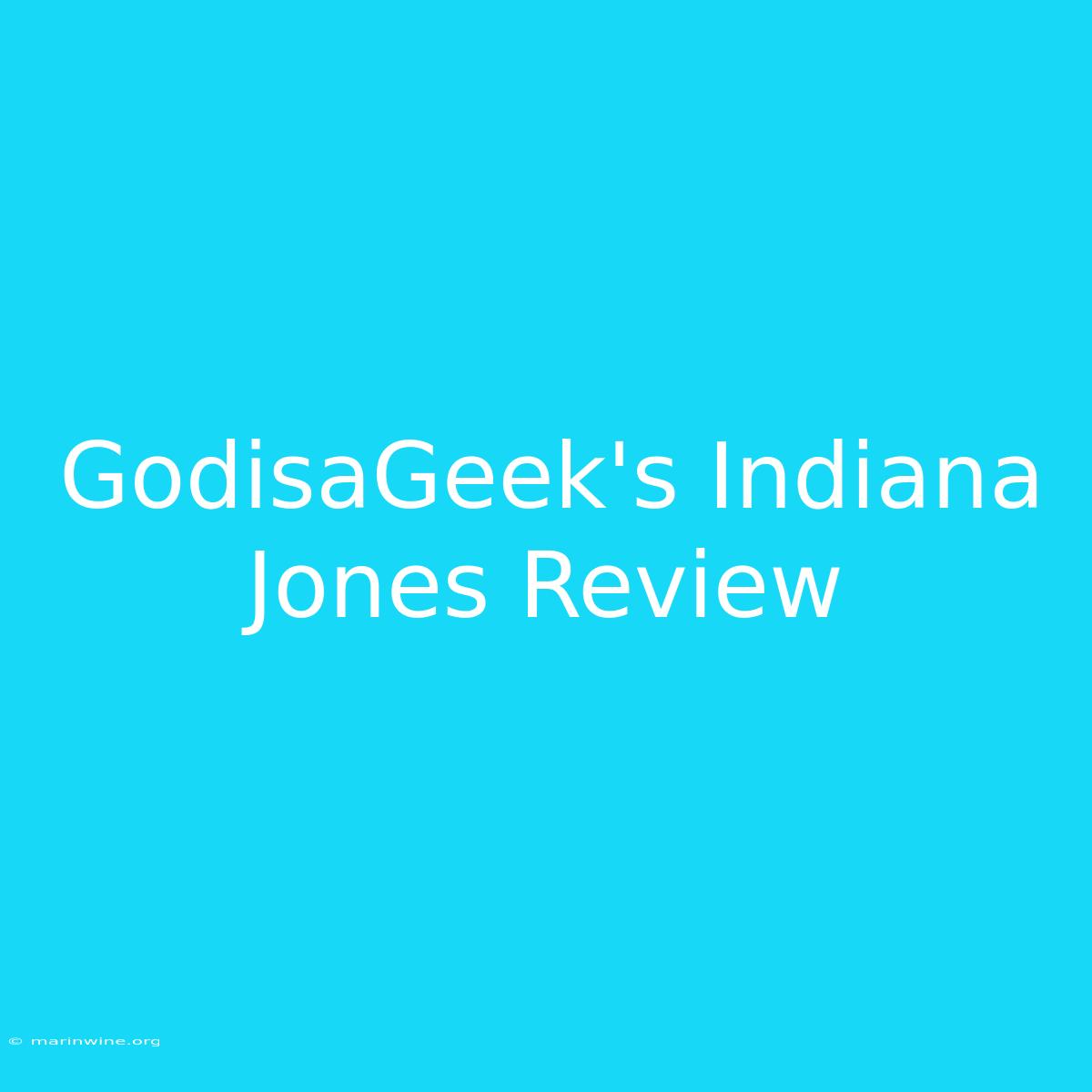 GodisaGeek's Indiana Jones Review