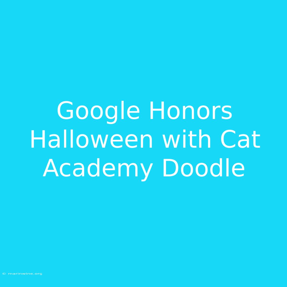 Google Honors Halloween With Cat Academy Doodle