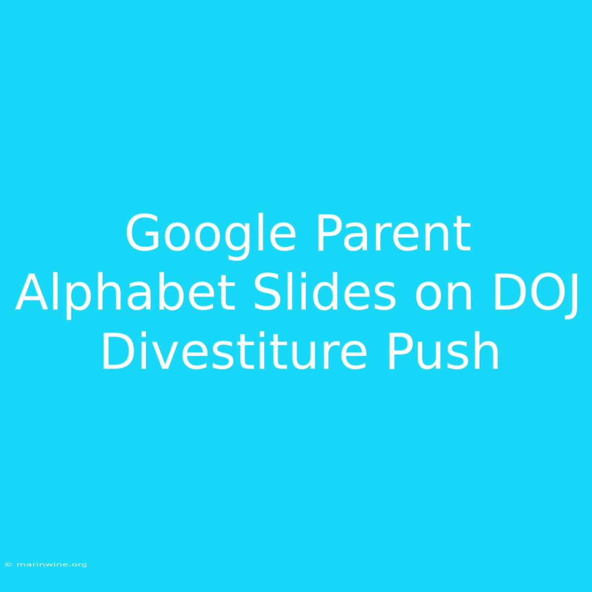 Google Parent Alphabet Slides On DOJ Divestiture Push