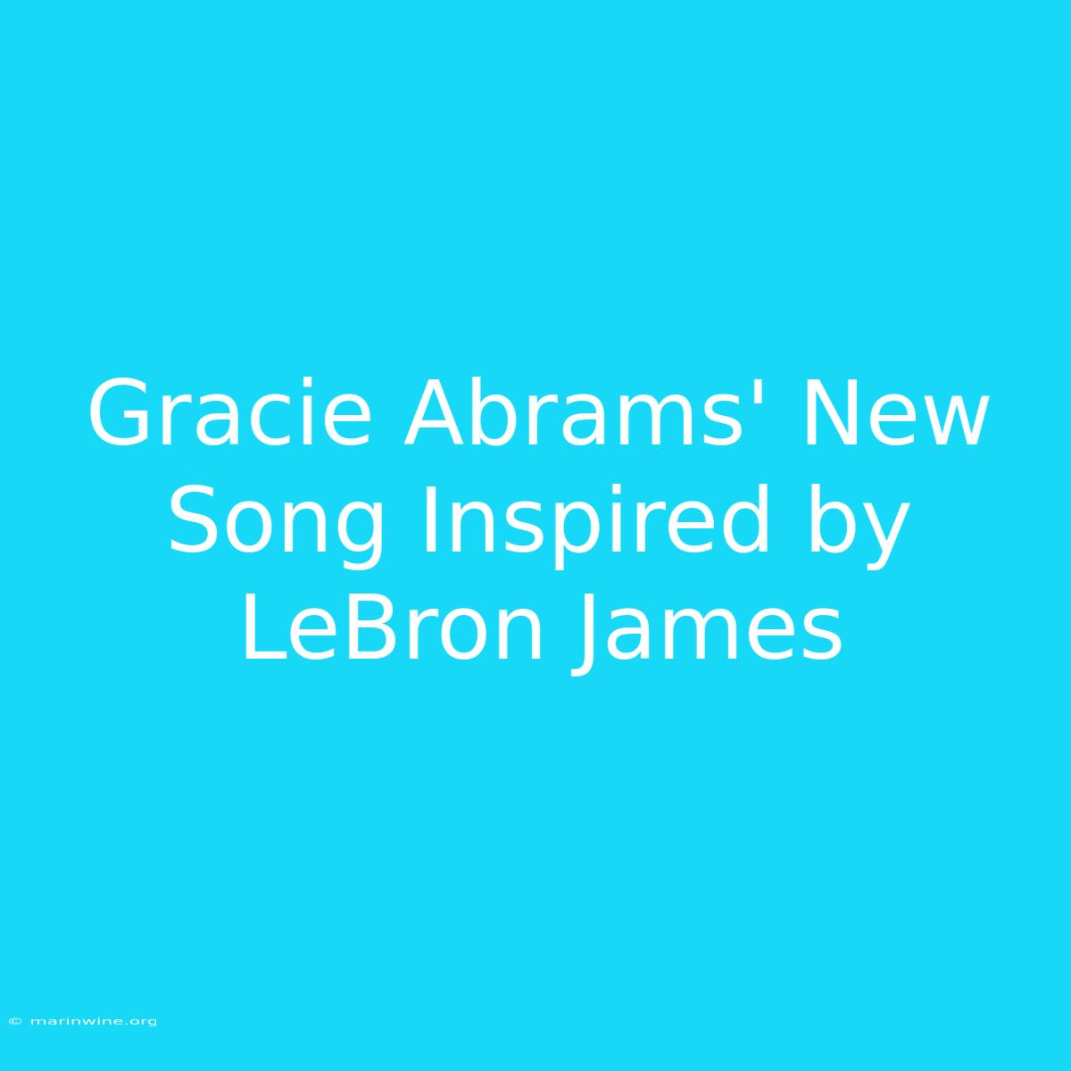 Gracie Abrams' New Song Inspired By LeBron James