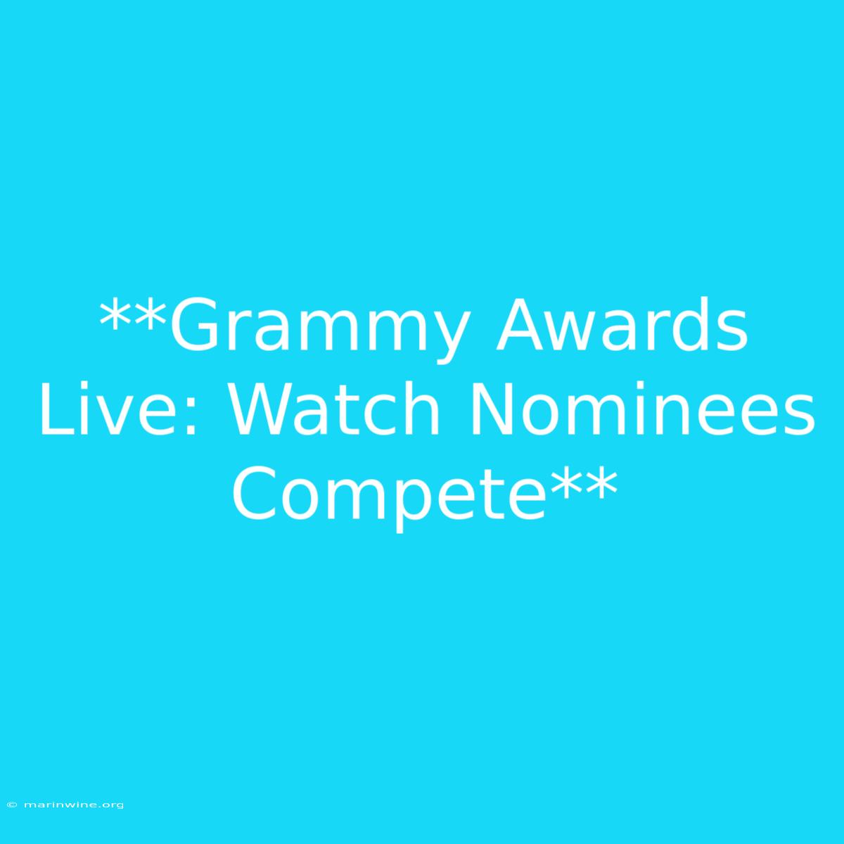 **Grammy Awards Live: Watch Nominees Compete**