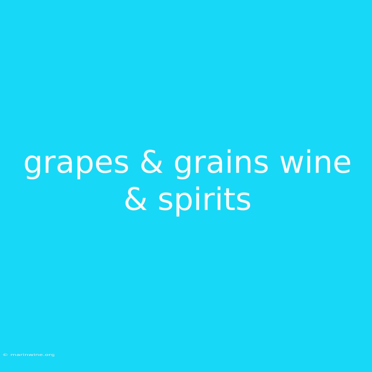 Grapes & Grains Wine & Spirits