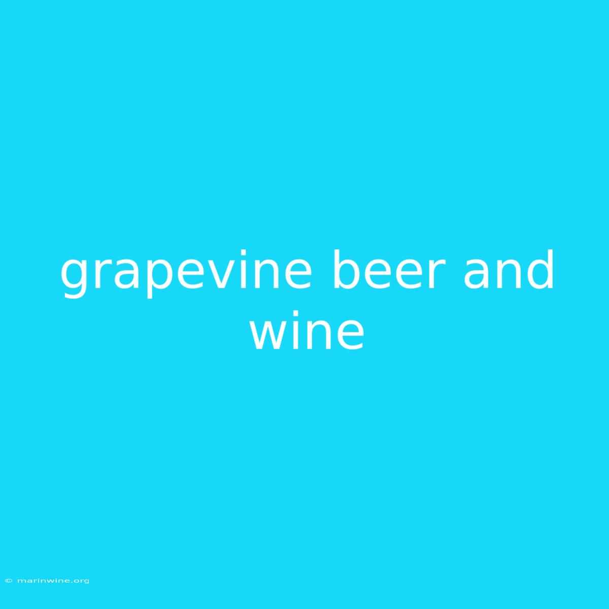 Grapevine Beer And Wine