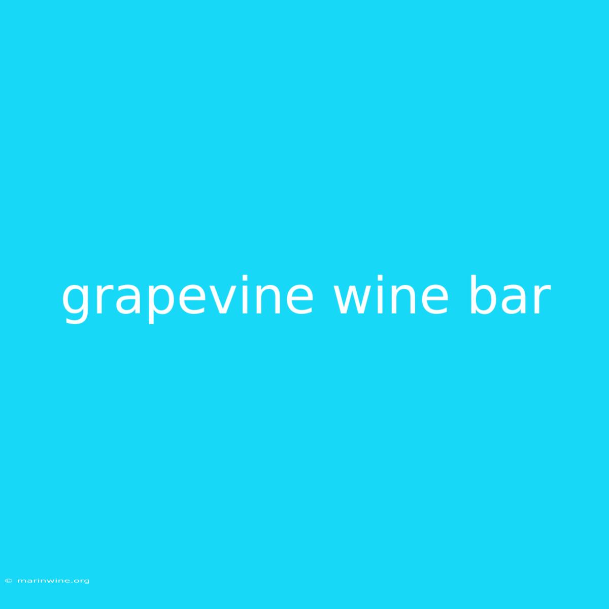 Grapevine Wine Bar