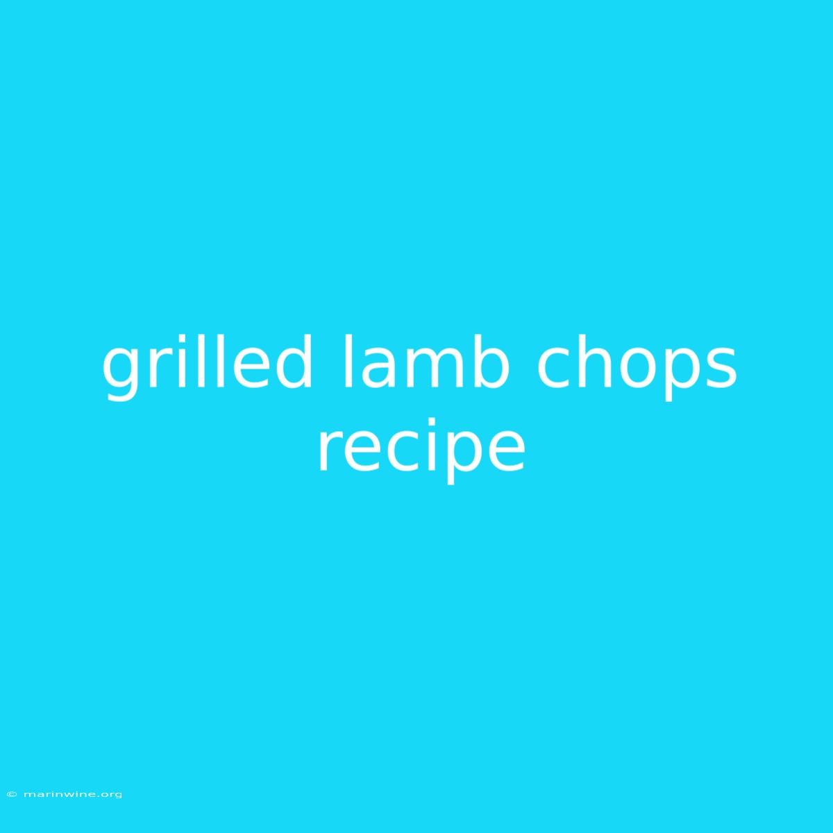 Grilled Lamb Chops Recipe