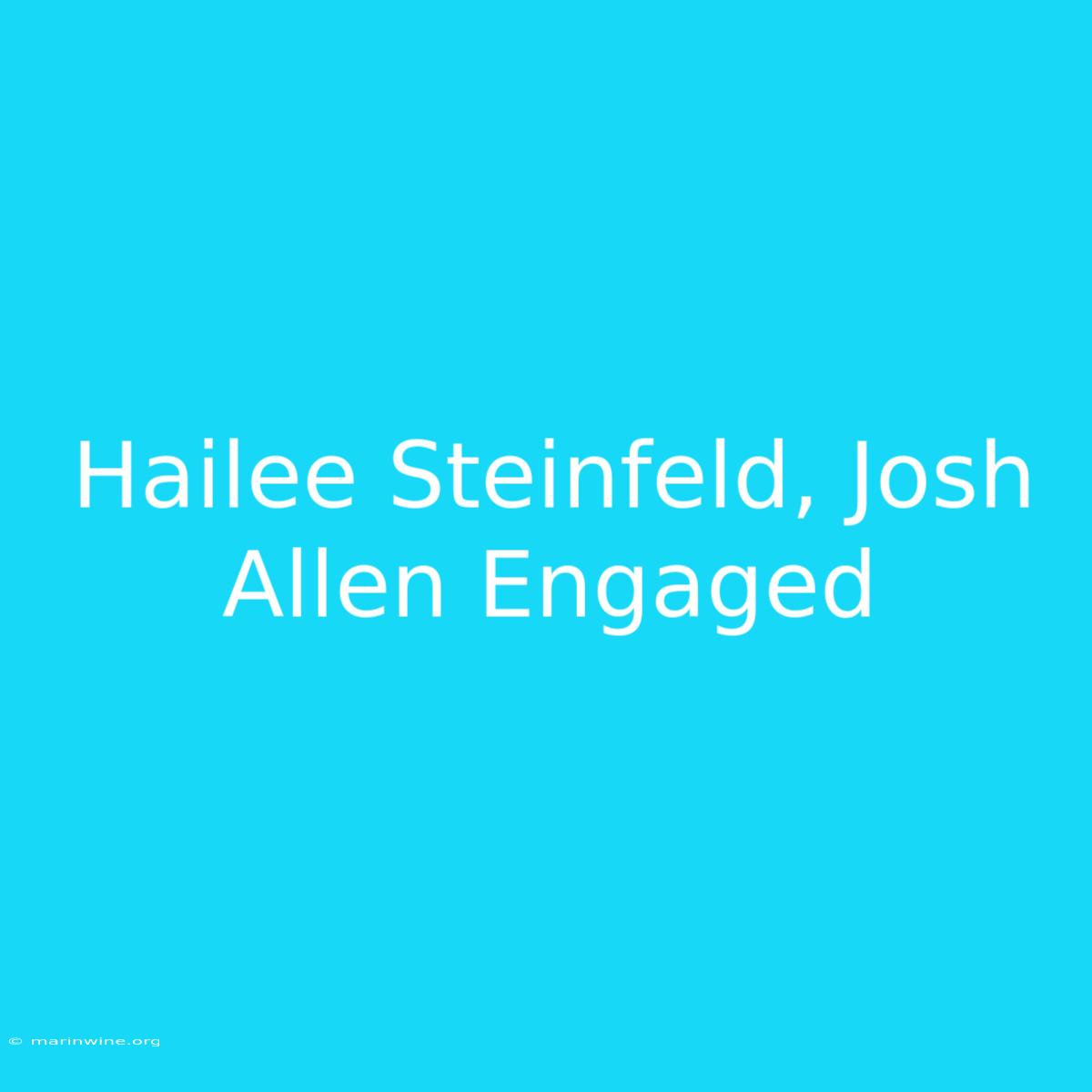 Hailee Steinfeld, Josh Allen Engaged