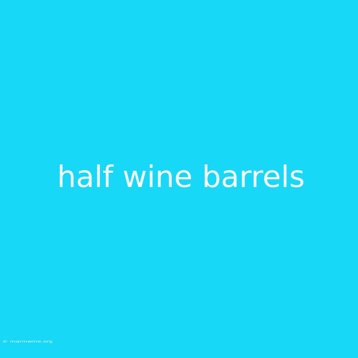 Half Wine Barrels