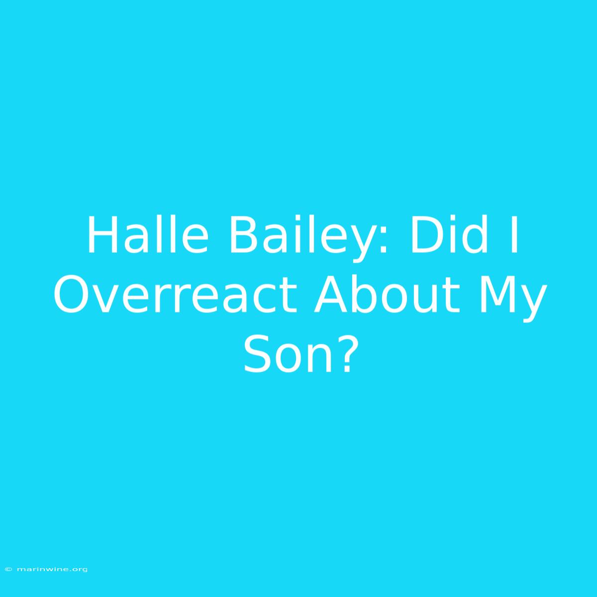 Halle Bailey: Did I Overreact About My Son?