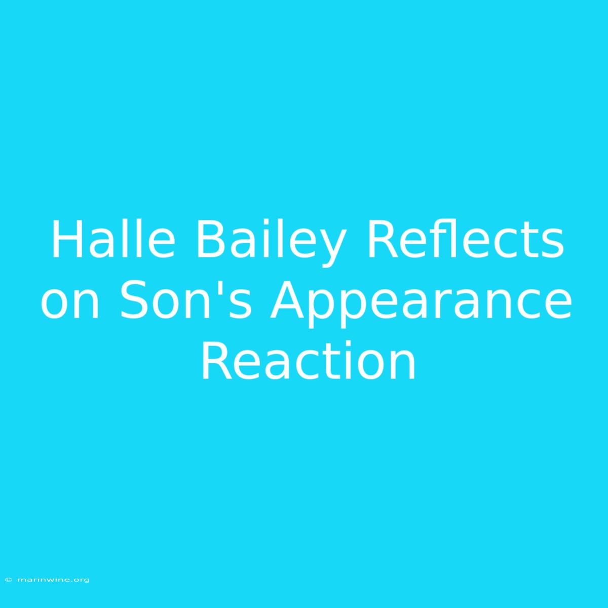 Halle Bailey Reflects On Son's Appearance Reaction