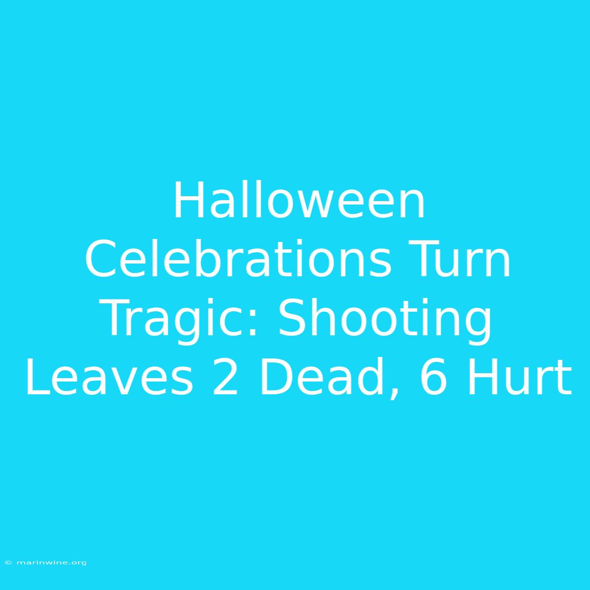 Halloween Celebrations Turn Tragic: Shooting Leaves 2 Dead, 6 Hurt