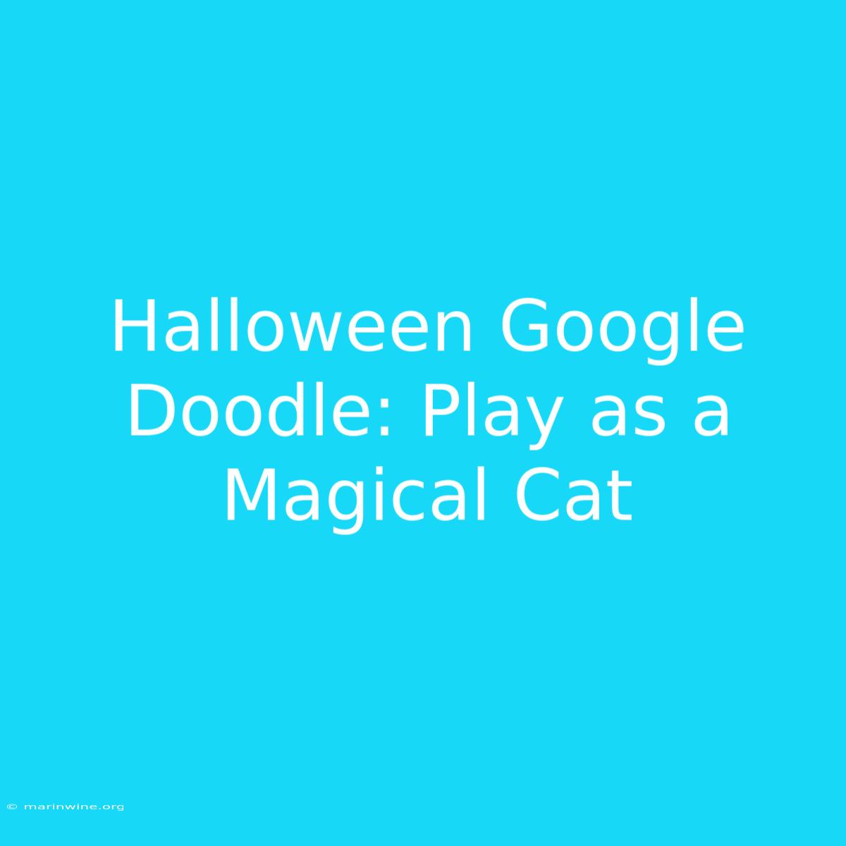 Halloween Google Doodle: Play As A Magical Cat