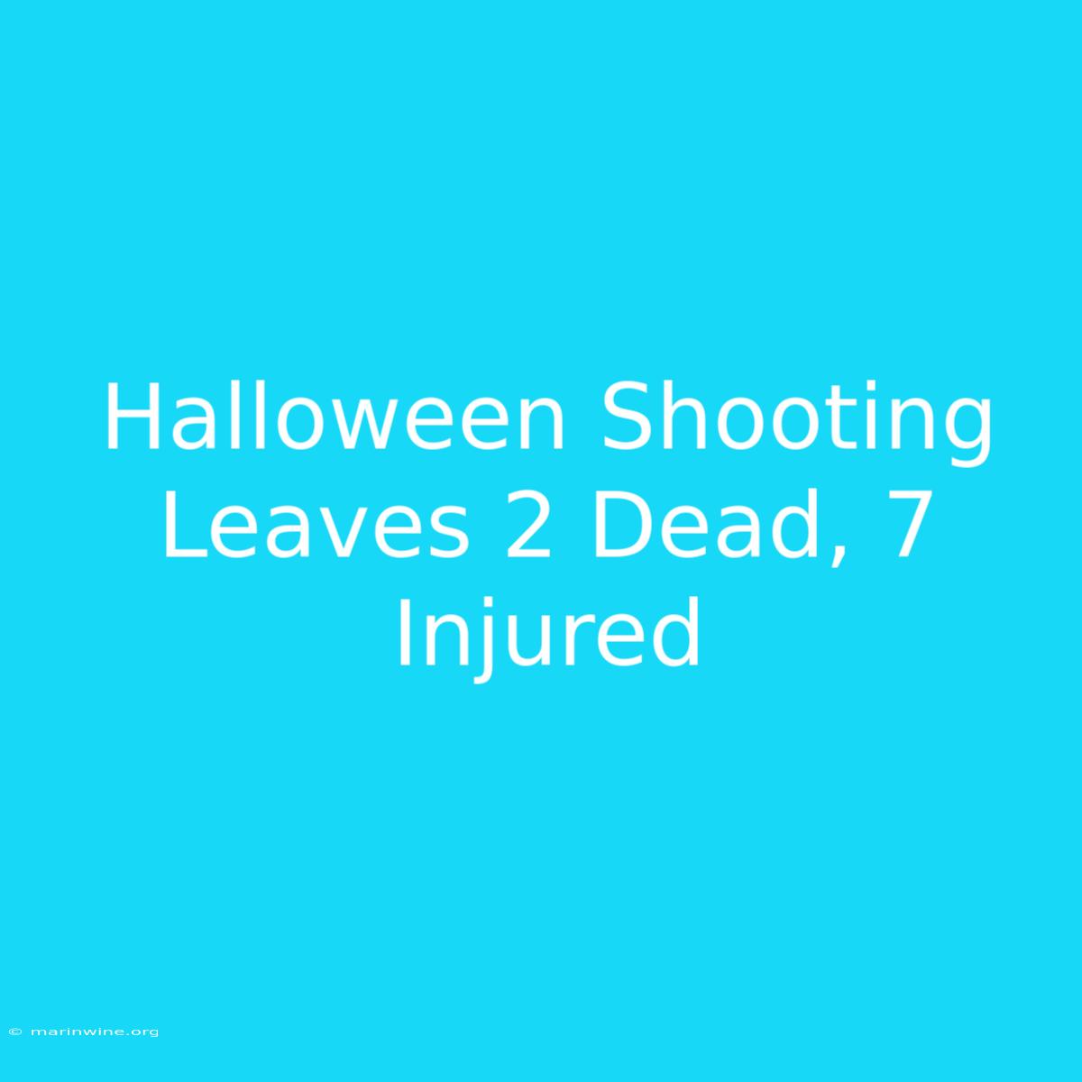 Halloween Shooting Leaves 2 Dead, 7 Injured