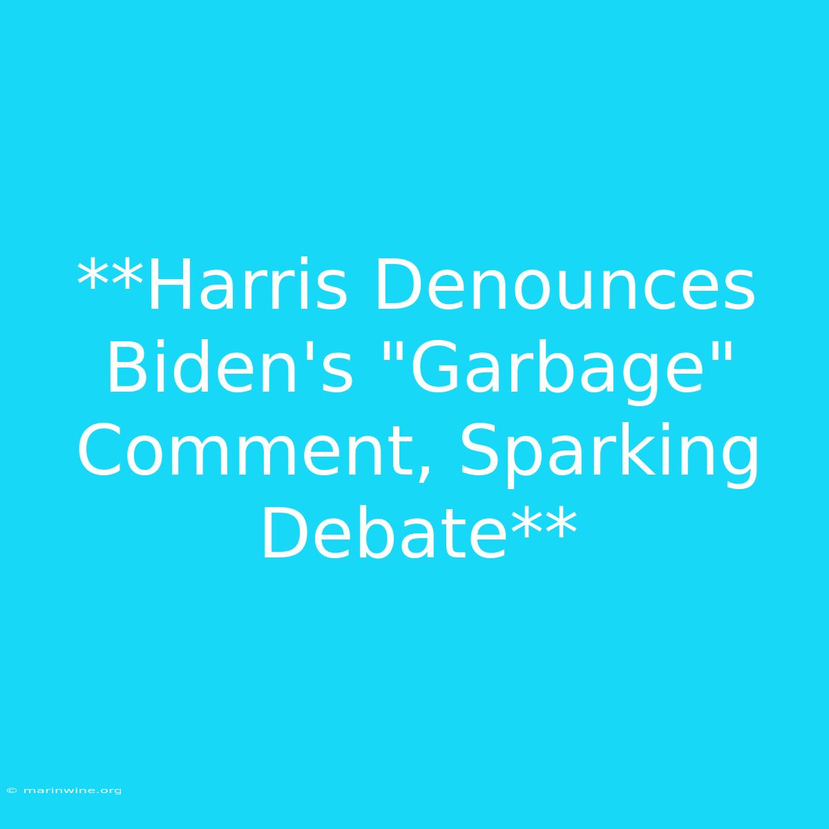 **Harris Denounces Biden's 