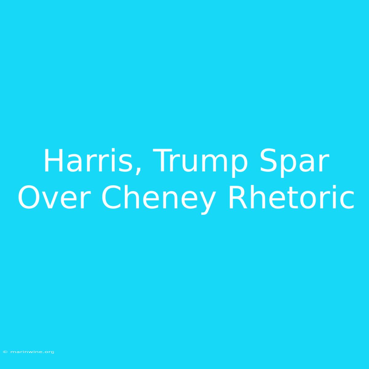 Harris, Trump Spar Over Cheney Rhetoric