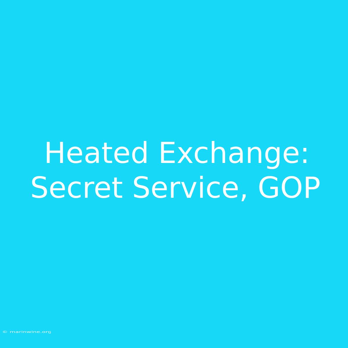 Heated Exchange: Secret Service, GOP