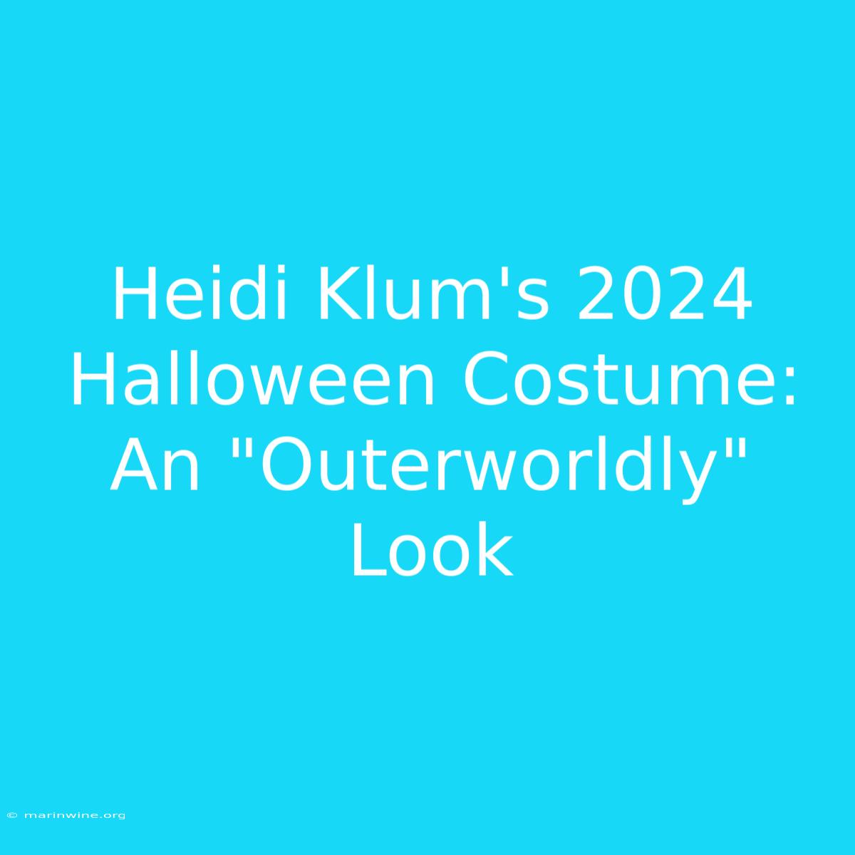 Heidi Klum's 2024 Halloween Costume: An 