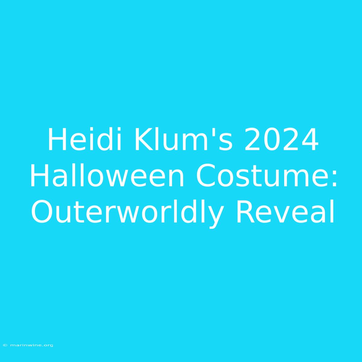 Heidi Klum's 2024 Halloween Costume: Outerworldly Reveal