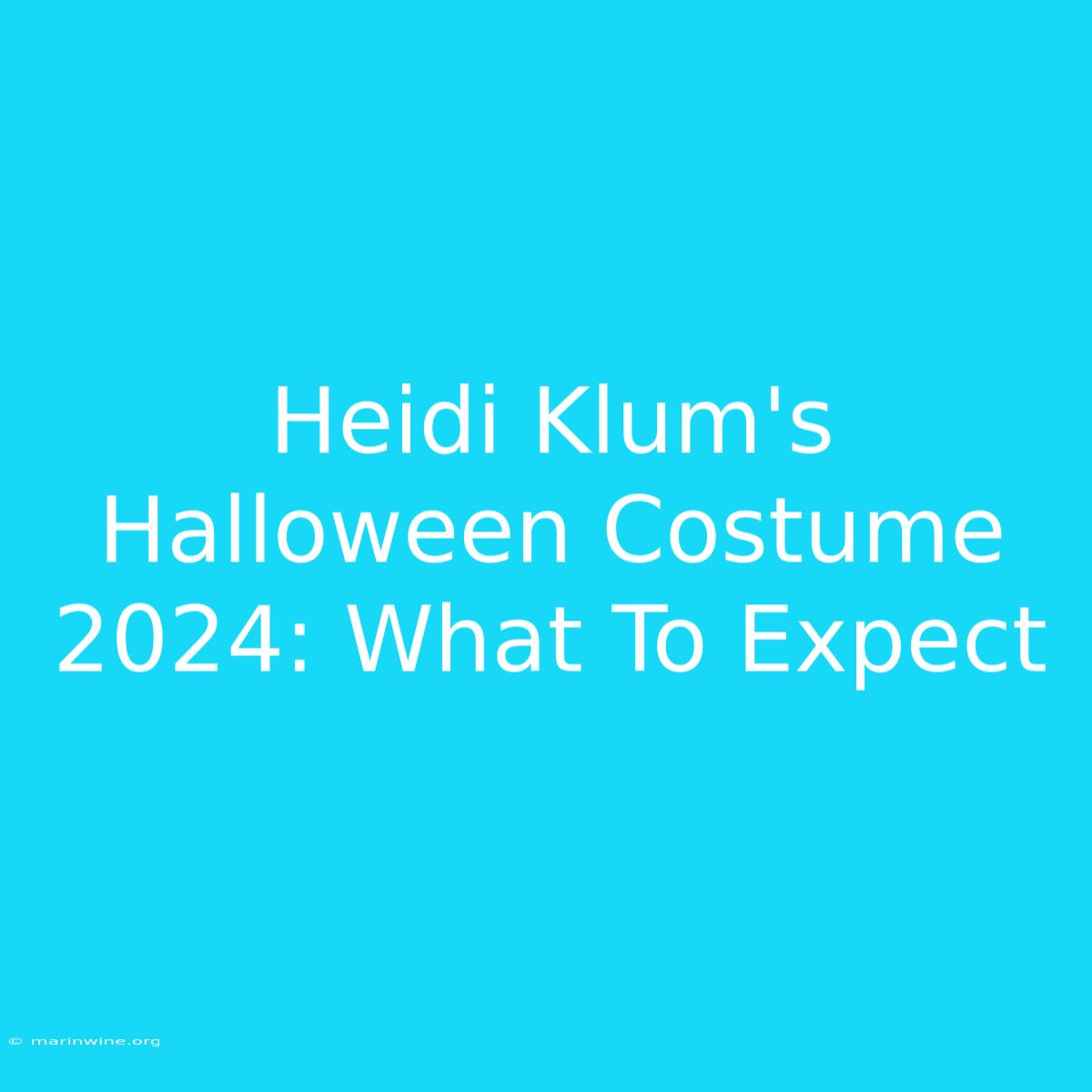 Heidi Klum's Halloween Costume 2024: What To Expect