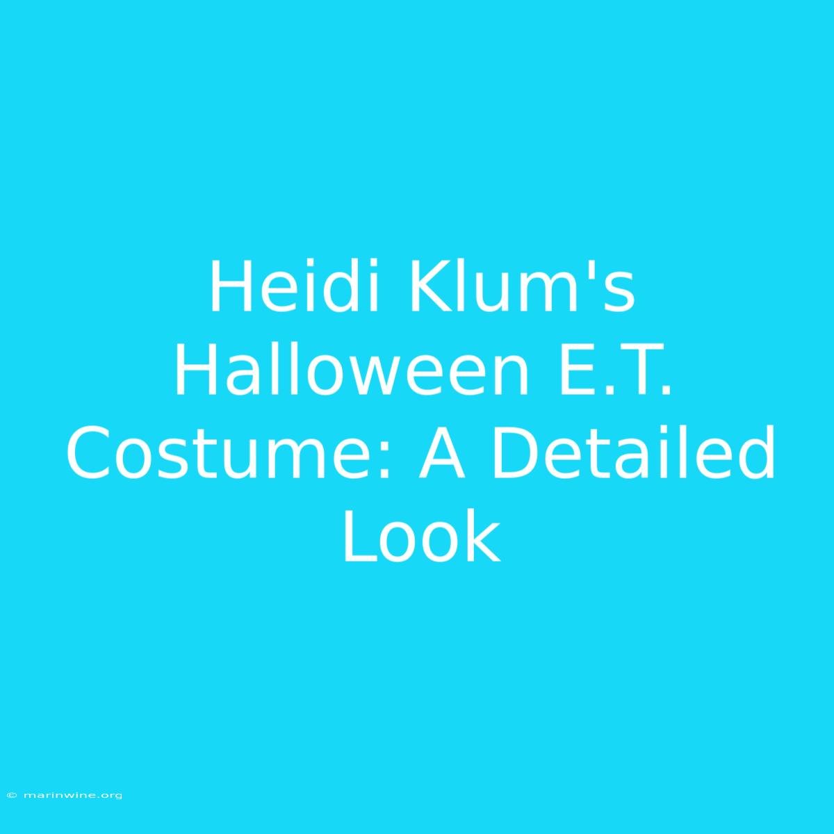 Heidi Klum's Halloween E.T. Costume: A Detailed Look