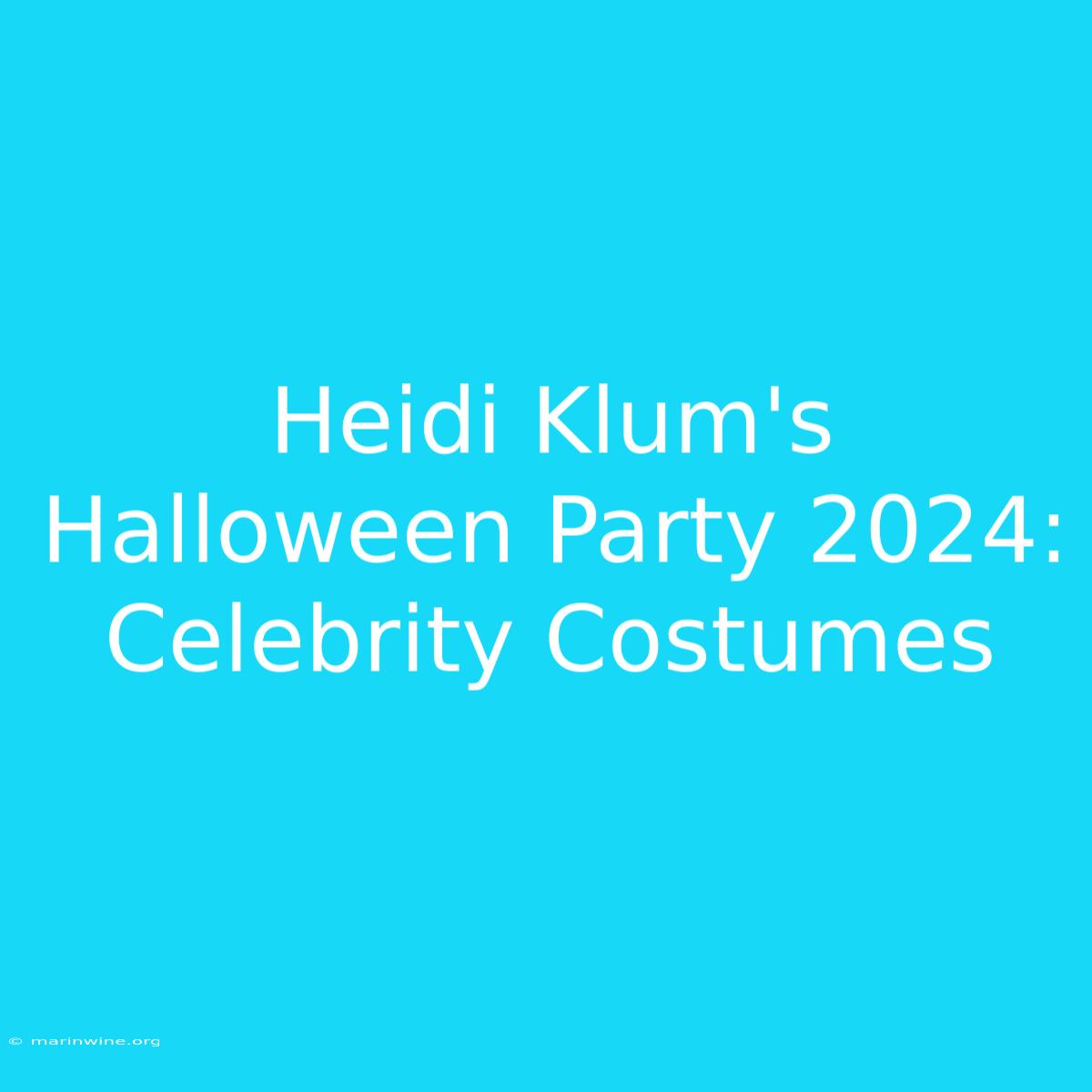 Heidi Klum's Halloween Party 2024: Celebrity Costumes