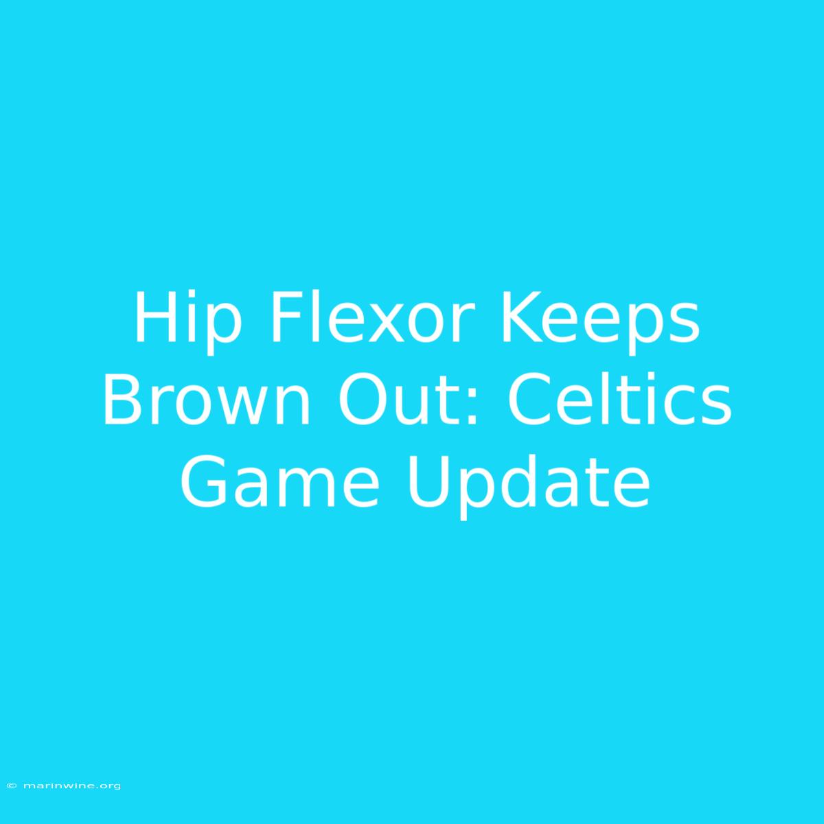 Hip Flexor Keeps Brown Out: Celtics Game Update 