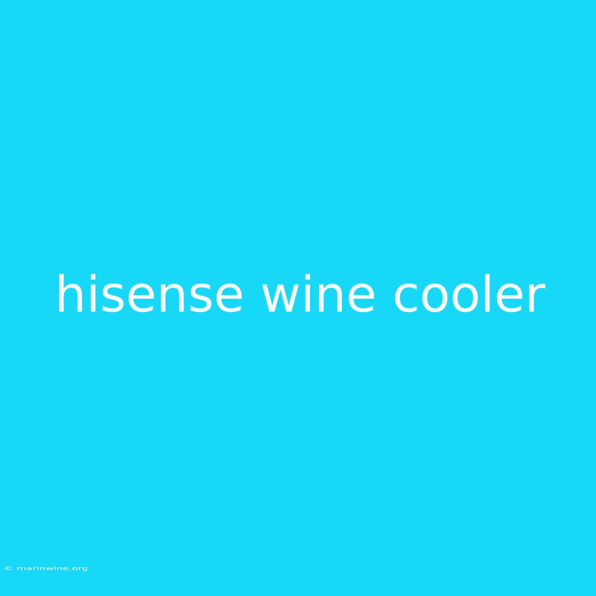 Hisense Wine Cooler