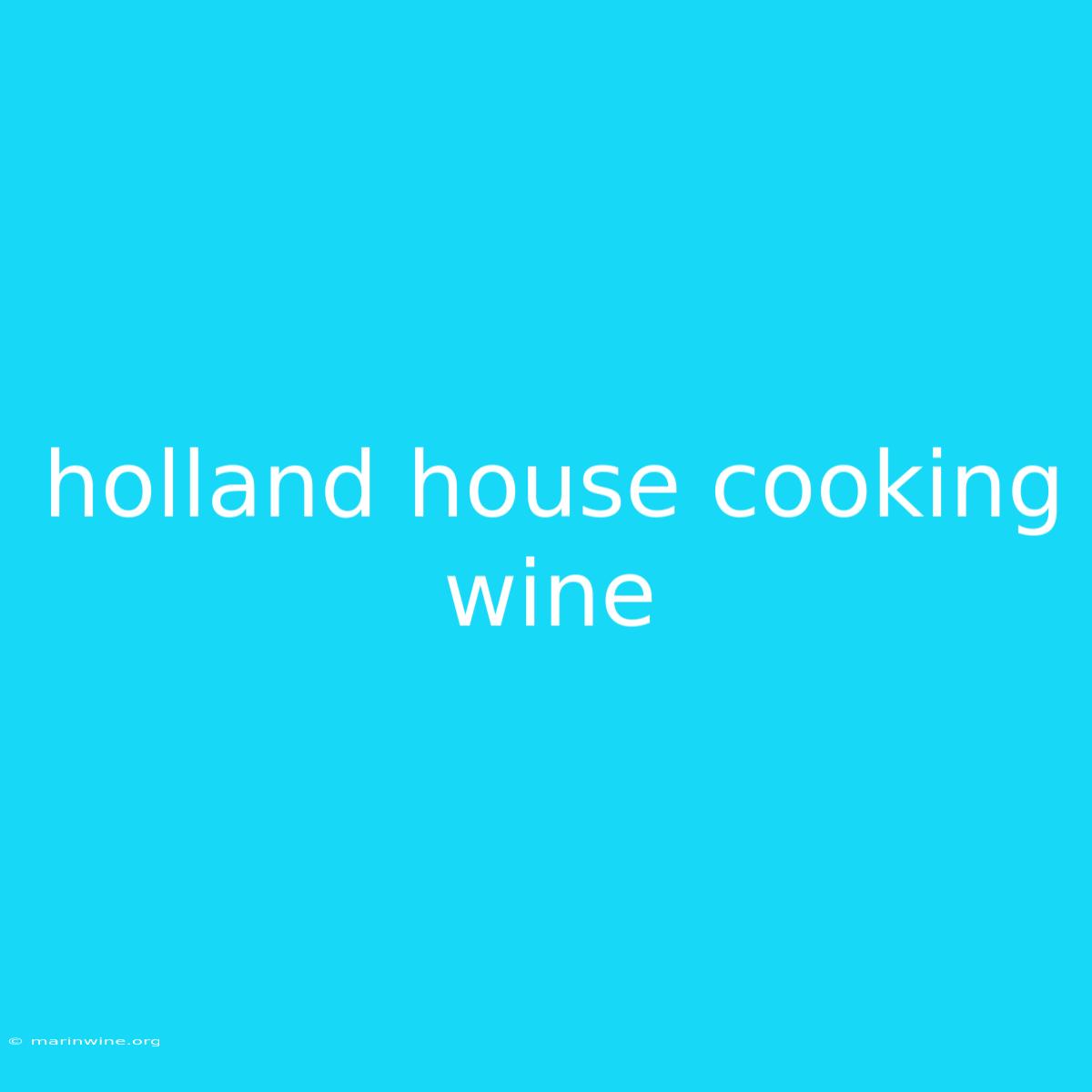 Holland House Cooking Wine