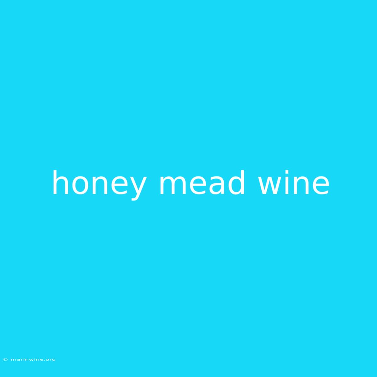 Honey Mead Wine