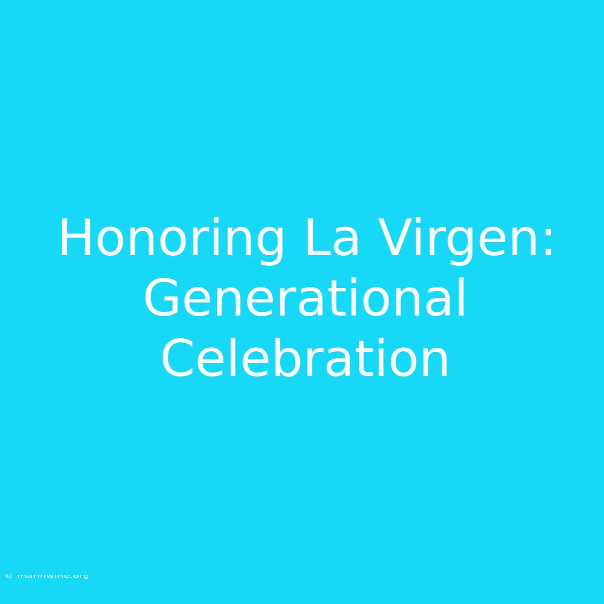 Honoring La Virgen: Generational Celebration