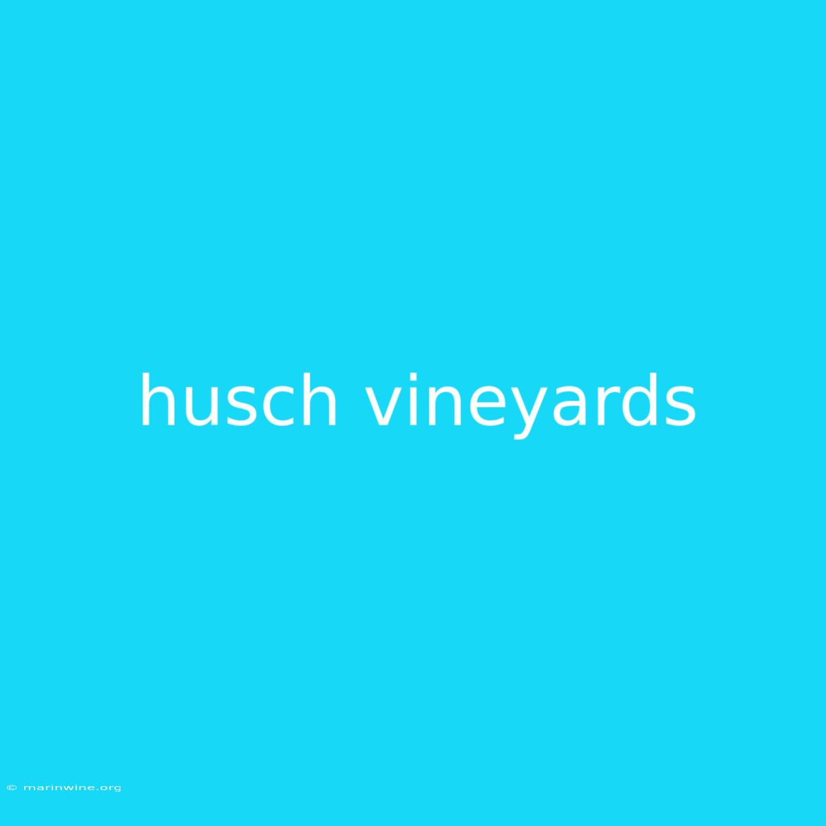 Husch Vineyards