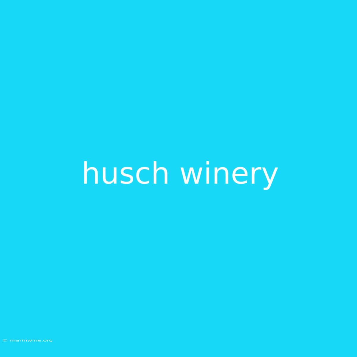 Husch Winery