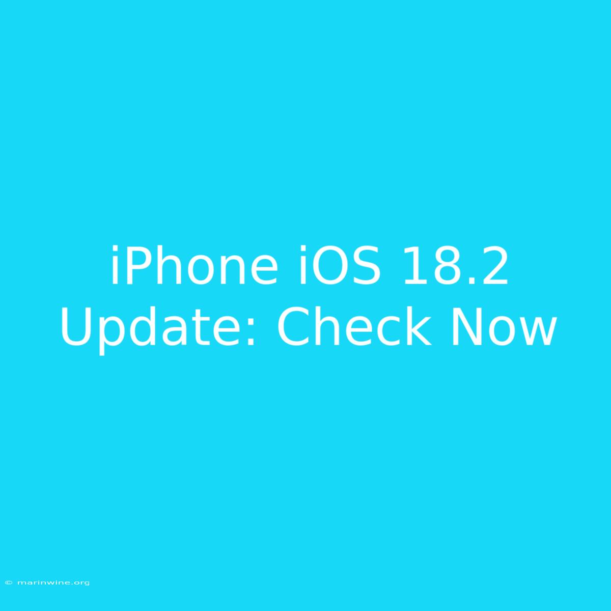 IPhone IOS 18.2 Update: Check Now