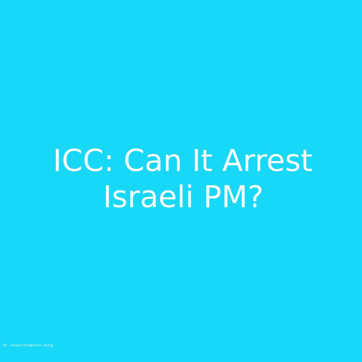 ICC: Can It Arrest Israeli PM?