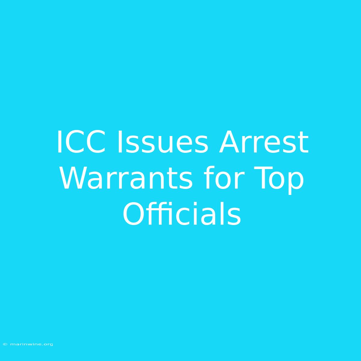 ICC Issues Arrest Warrants For Top Officials