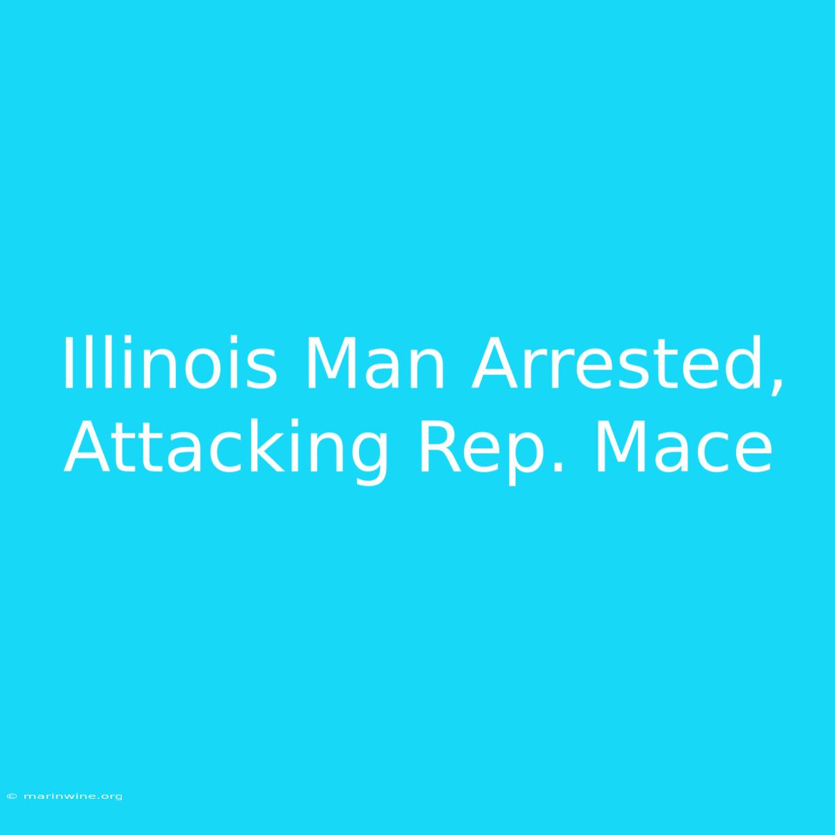 Illinois Man Arrested, Attacking Rep. Mace