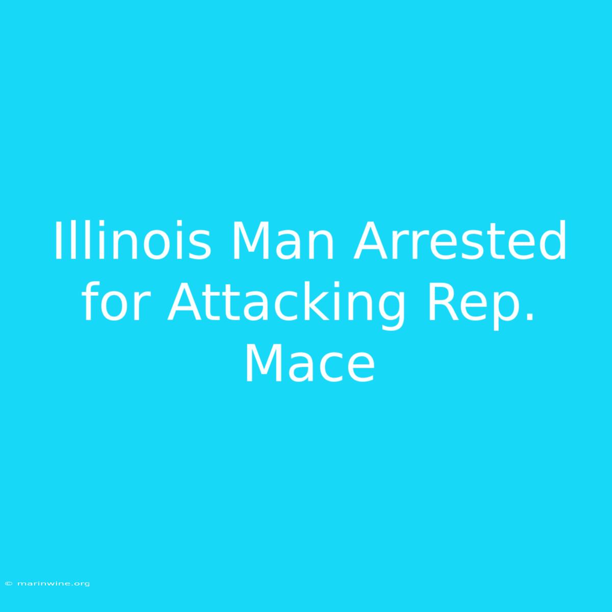 Illinois Man Arrested For Attacking Rep. Mace