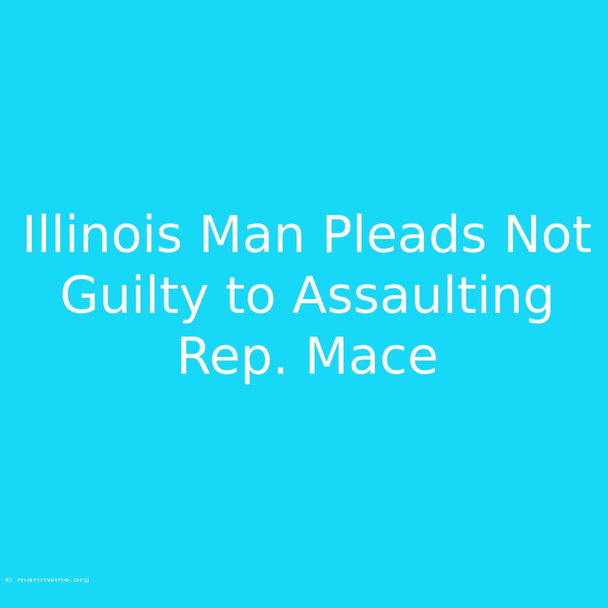 Illinois Man Pleads Not Guilty To Assaulting Rep. Mace