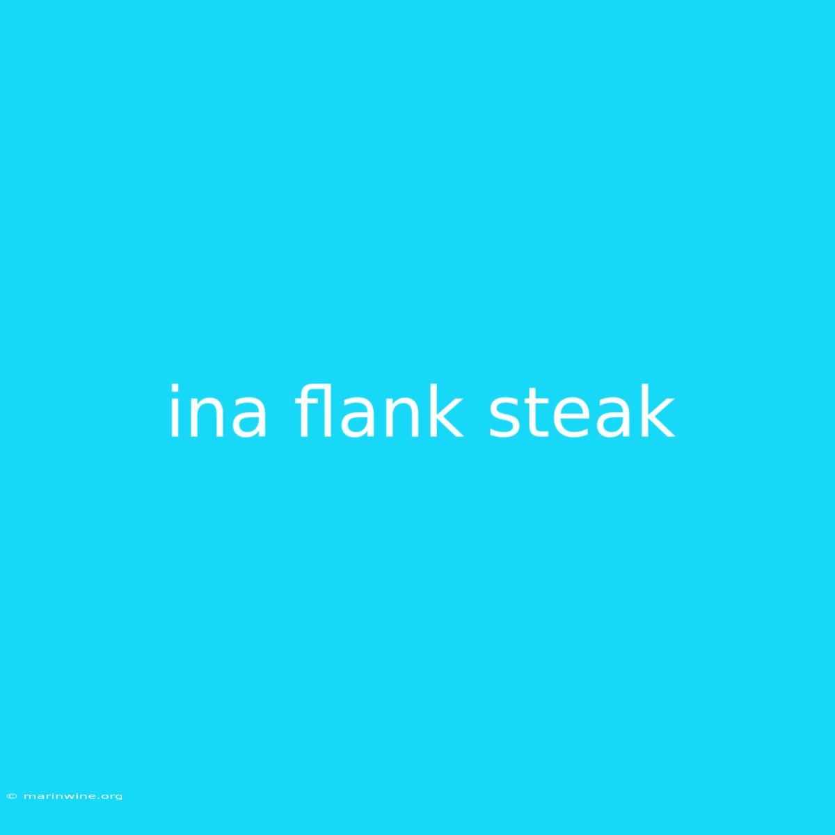 Ina Flank Steak