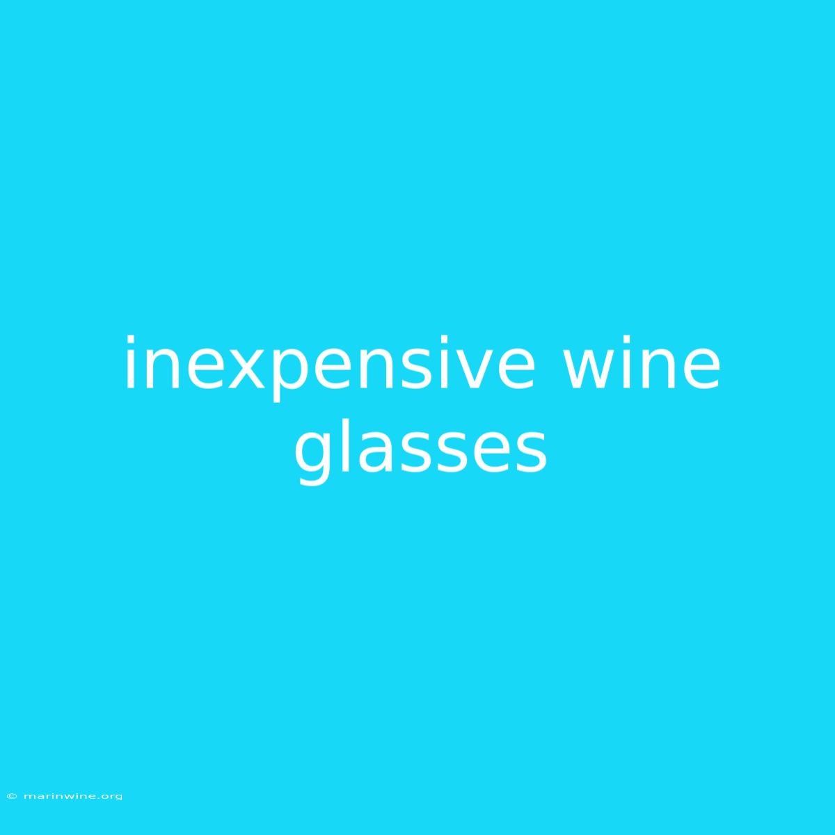 Inexpensive Wine Glasses