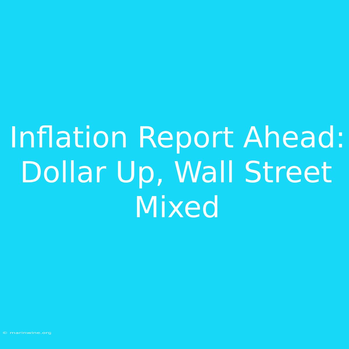 Inflation Report Ahead: Dollar Up, Wall Street Mixed