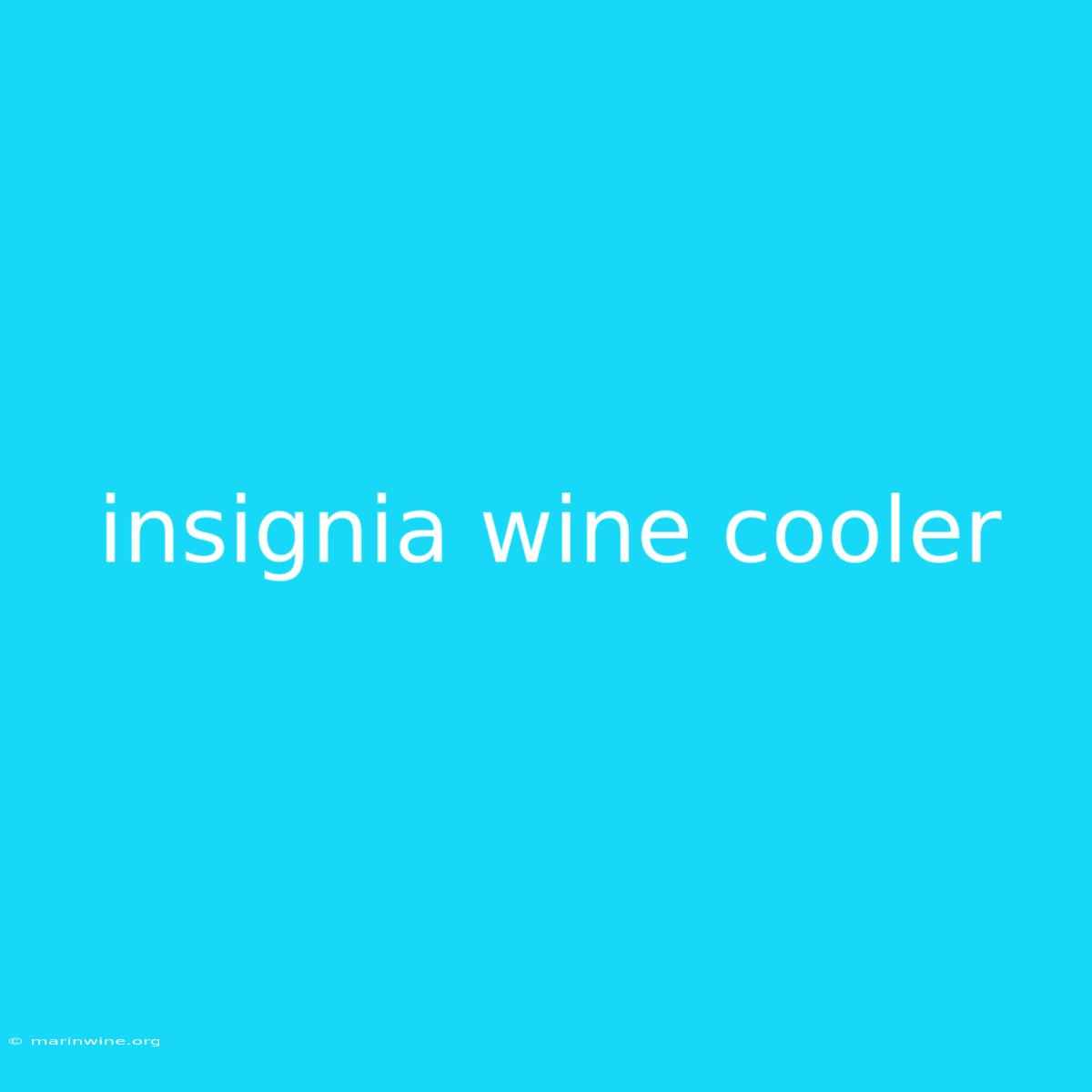 Insignia Wine Cooler