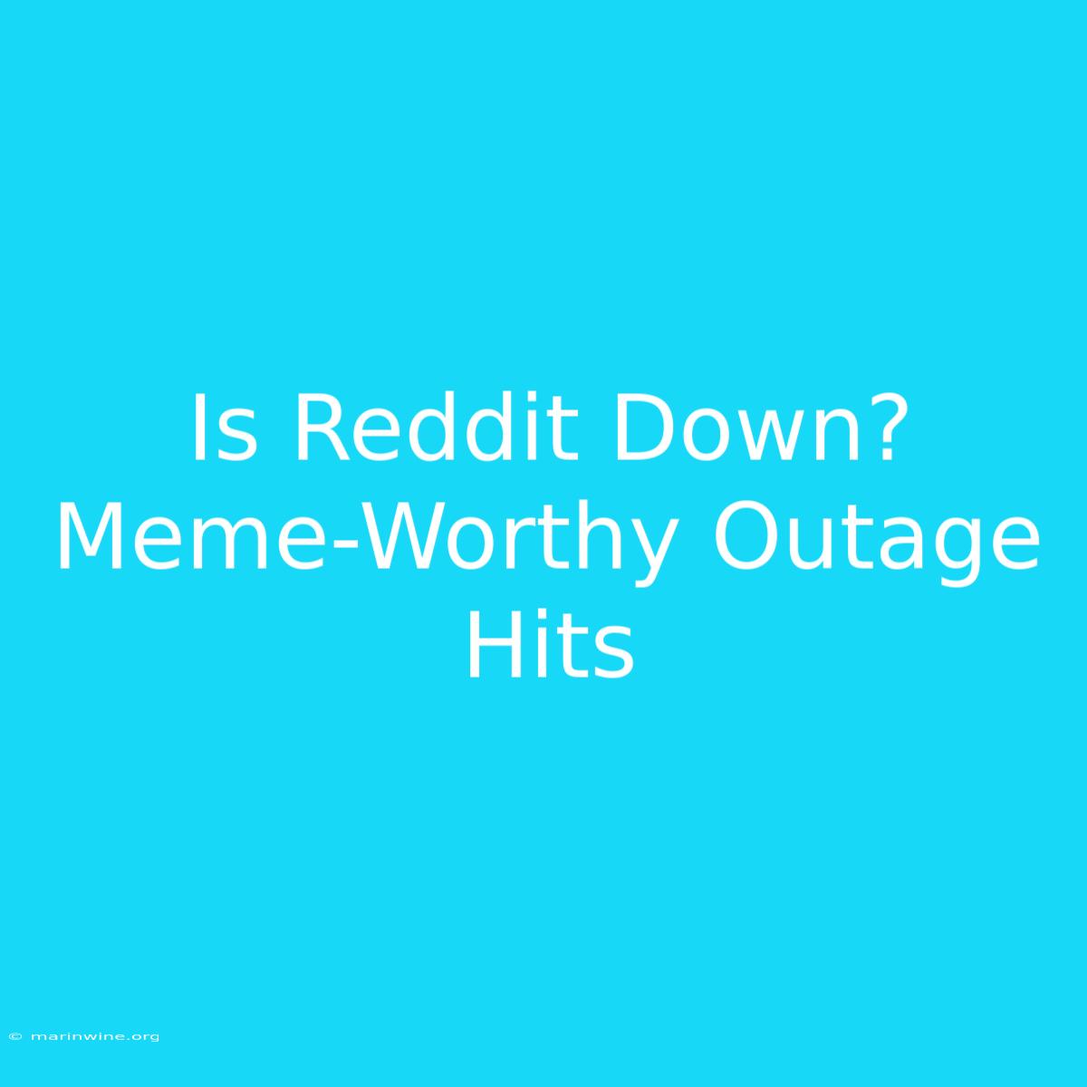 Is Reddit Down? Meme-Worthy Outage Hits