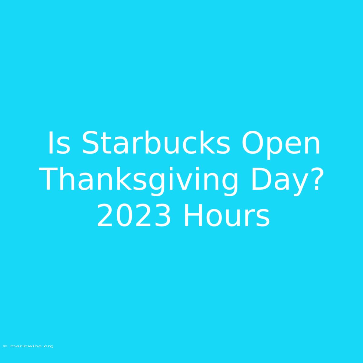 Is Starbucks Open Thanksgiving Day? 2023 Hours