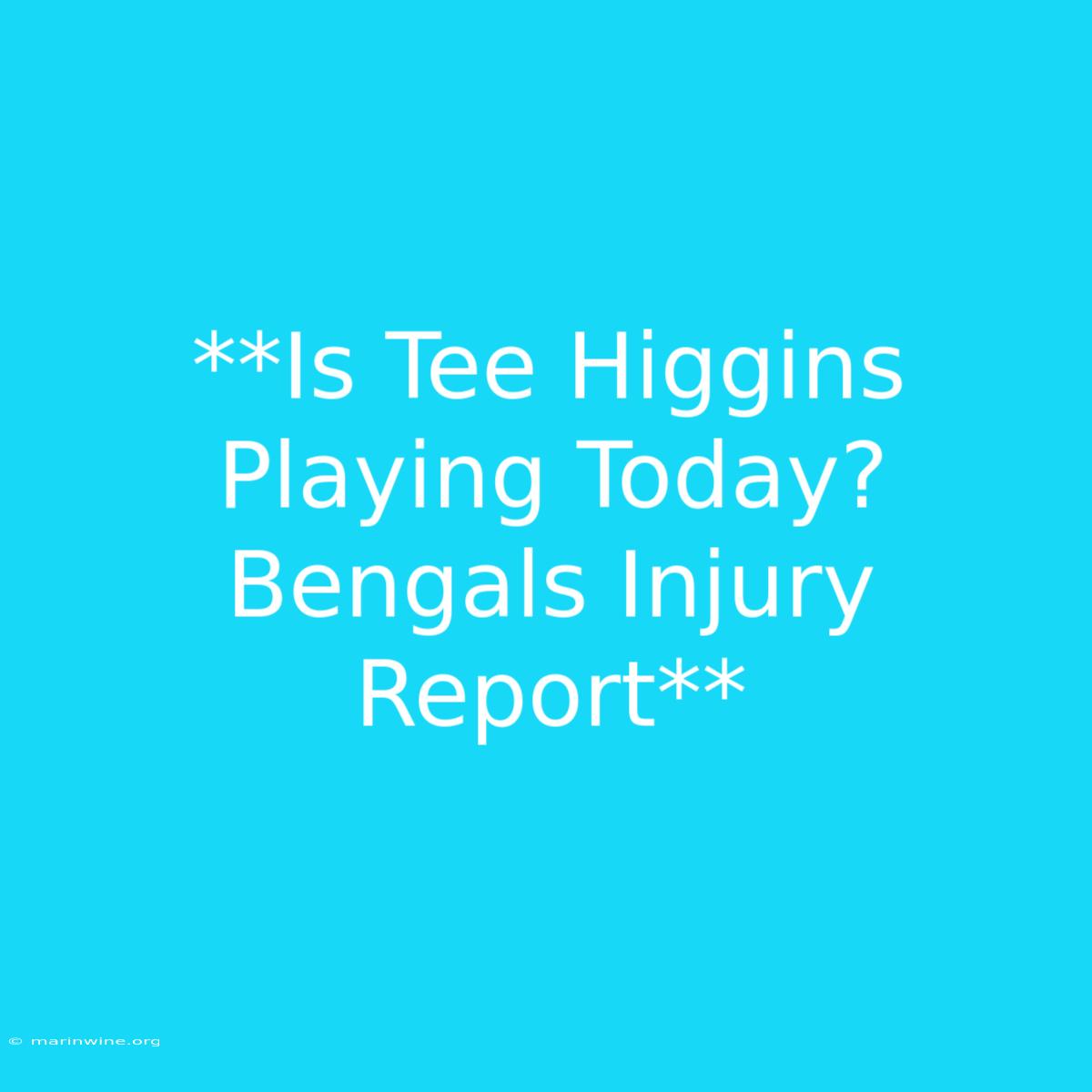 **Is Tee Higgins Playing Today? Bengals Injury Report** 