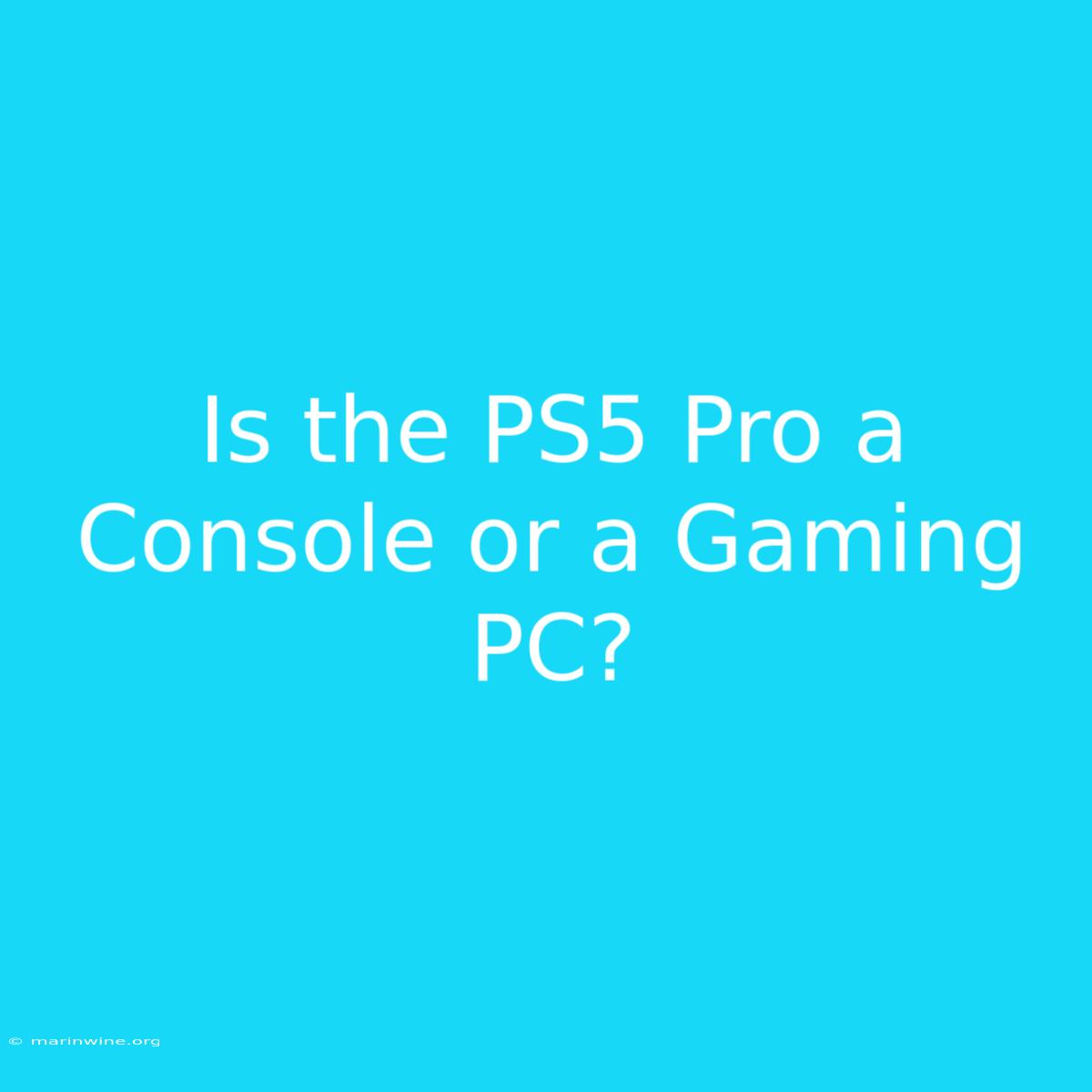 Is The PS5 Pro A Console Or A Gaming PC? 