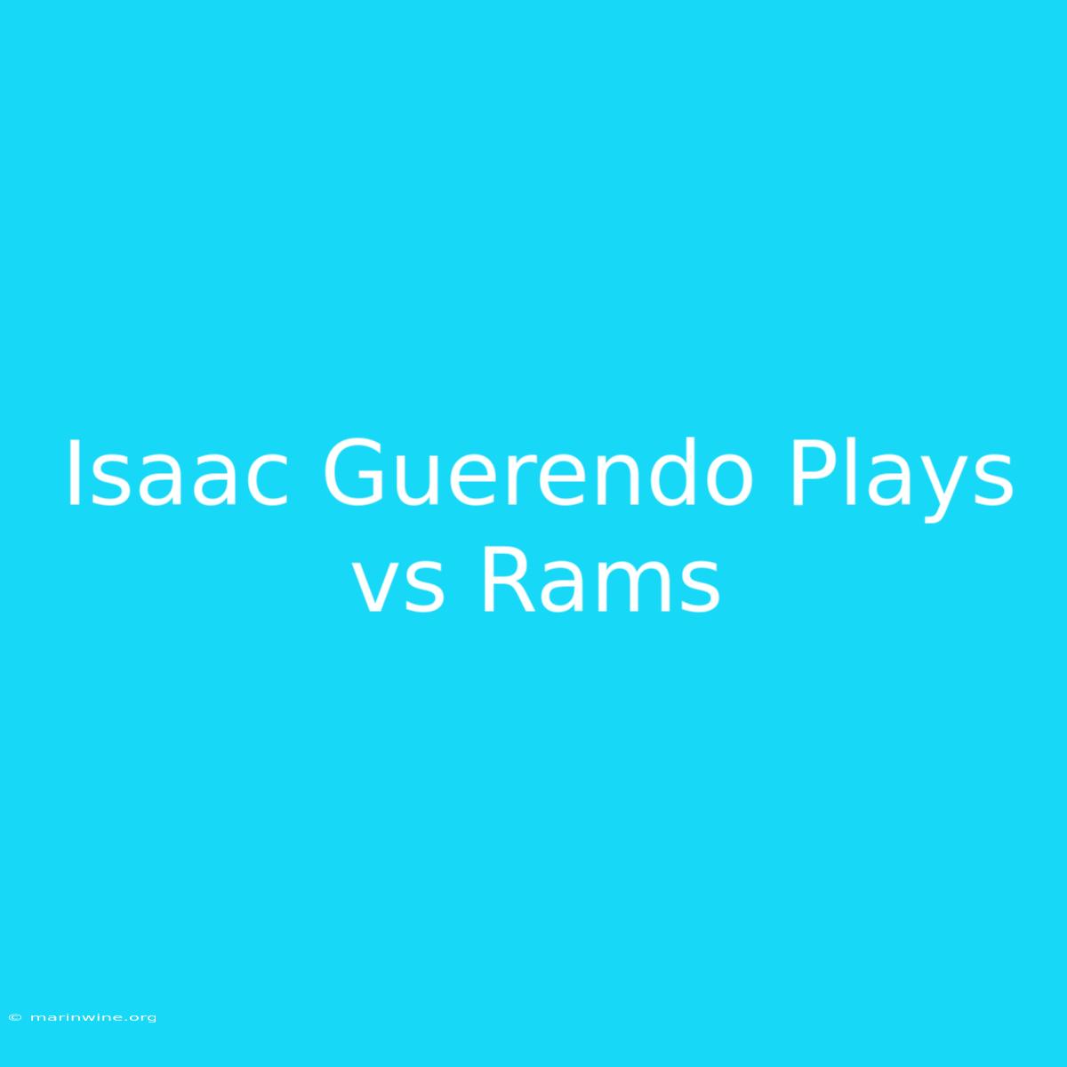 Isaac Guerendo Plays Vs Rams