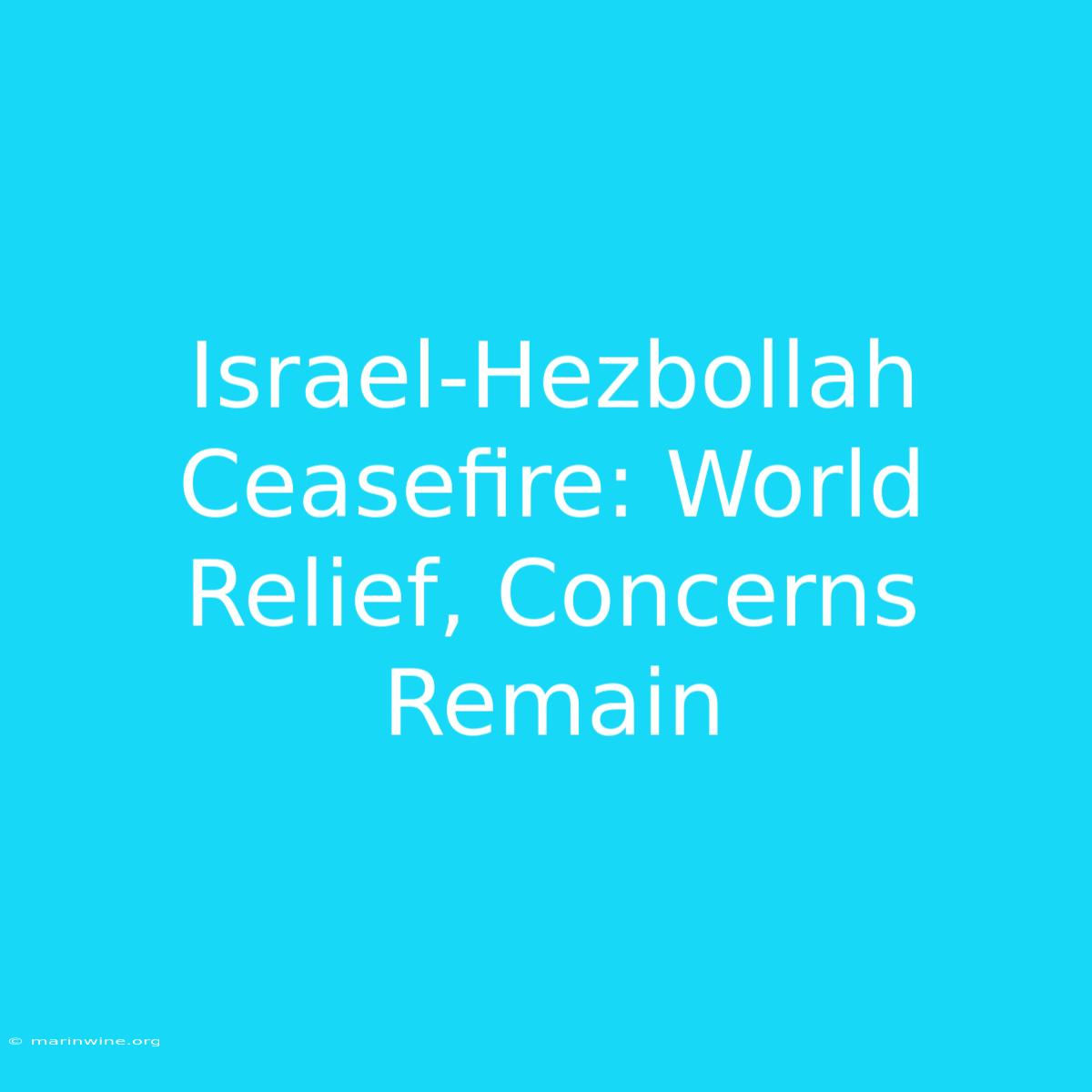 Israel-Hezbollah Ceasefire: World Relief, Concerns Remain