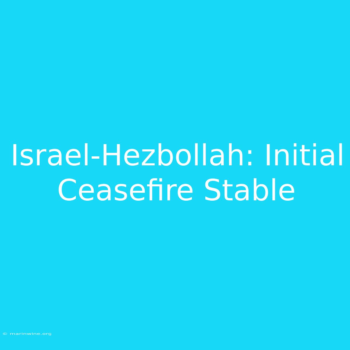 Israel-Hezbollah: Initial Ceasefire Stable